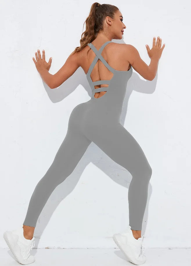 Seamless Quick-Dry Sleeveless Yoga Bodysuit