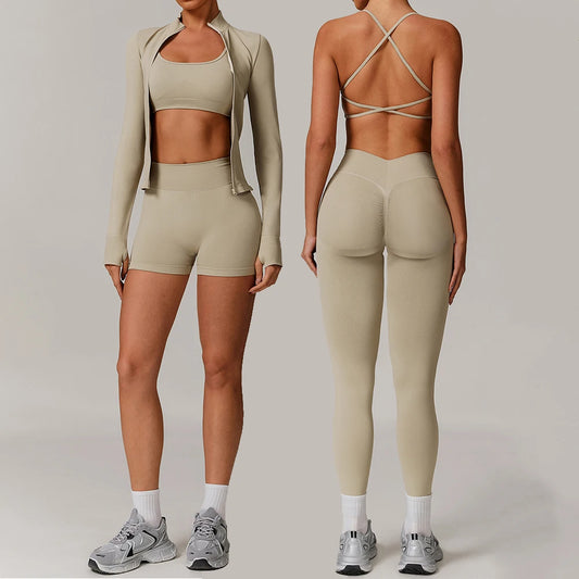 Women's Seamless 2-3 Piece Yoga & Fitness Set