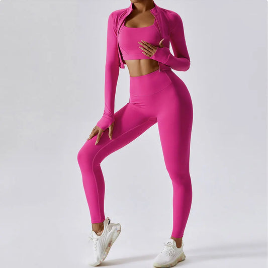 Women's 2-3 Piece Yoga & Gym Tracksuit Set